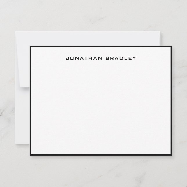 Carte De Correspondance Nom complet en majuscules avec bordure noire (Devant)