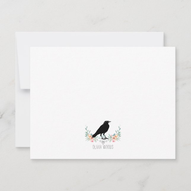Carte De Correspondance Nom Couronne Florale (Devant)