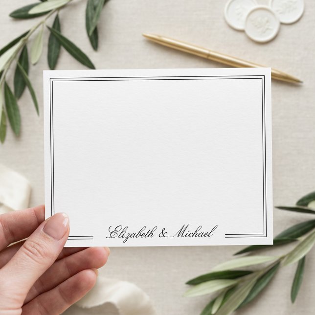 Carte De Correspondance Nom de couple en monogramme écriture élégante (Créateur téléchargé)