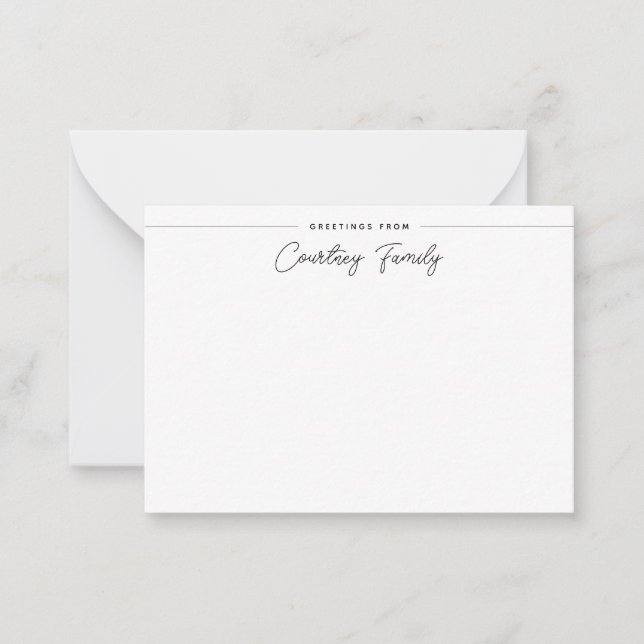 Carte De Correspondance Nom de famille élégant Calligraphie de script simp (Devant)
