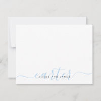 Nom de famille Mariage Couple Light Baby Blue Scri