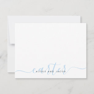 Carte De Correspondance Nom de famille Mariage Couple Light Baby Blue Scri