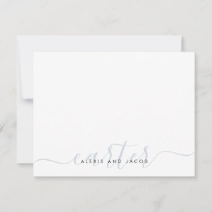 Carte De Correspondance Nom de famille Mariage Light Silver Grey Script
