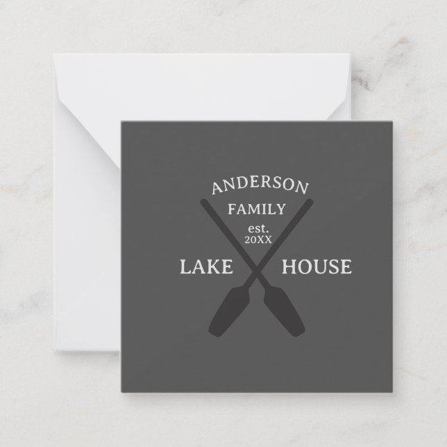 Carte De Correspondance Nom de famille personnalisé Lake House (Devant)