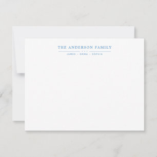Carte De Correspondance Nom de famille Script Dusty Blue Typography Police