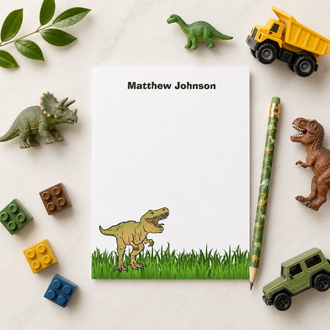 Carte De Correspondance Nom de garçon dinosaure T-Rex effrayant (Créateur téléchargé)