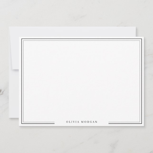Carte De Correspondance Nom de la frontière noire simple (Devant)