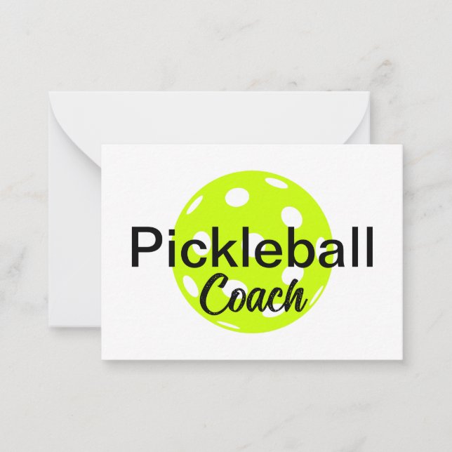Carte De Correspondance Nom de l'entraîneur de Pickleball personnalisé (Devant)