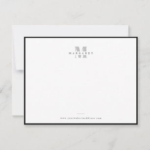 Carte De Correspondance Nom de monogramme simple en lettre grasse grise ch