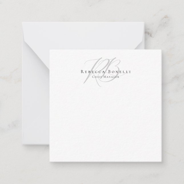 Carte De Correspondance Nom de profil exclusif et unique avec monogramme (Devant)