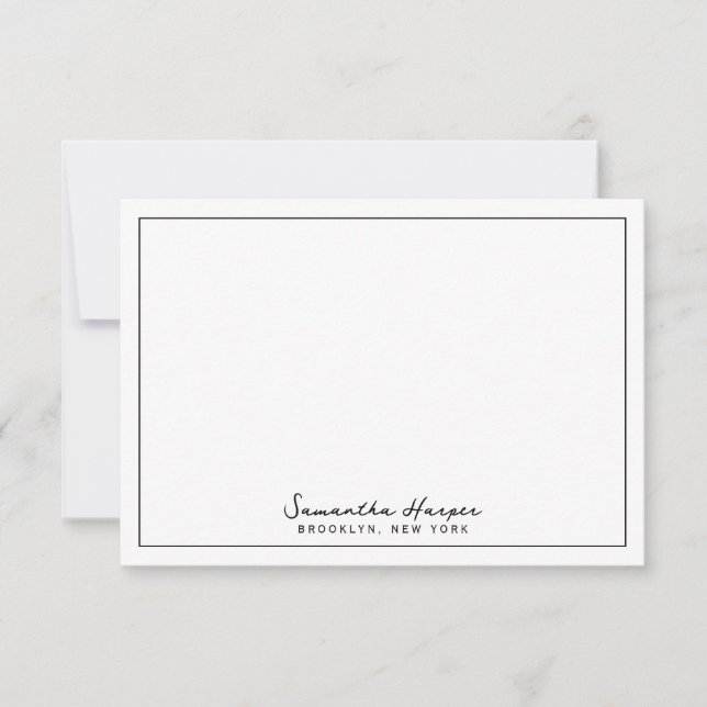 Carte De Correspondance Nom de ville personnalisé Emplacement Script Éléga (Devant)