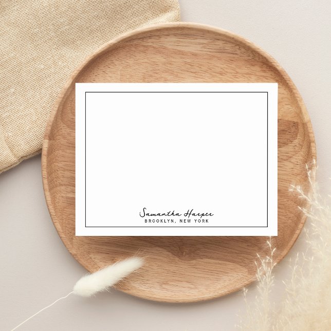 Carte De Correspondance Nom de ville personnalisé Emplacement Script Éléga (Créateur téléchargé)