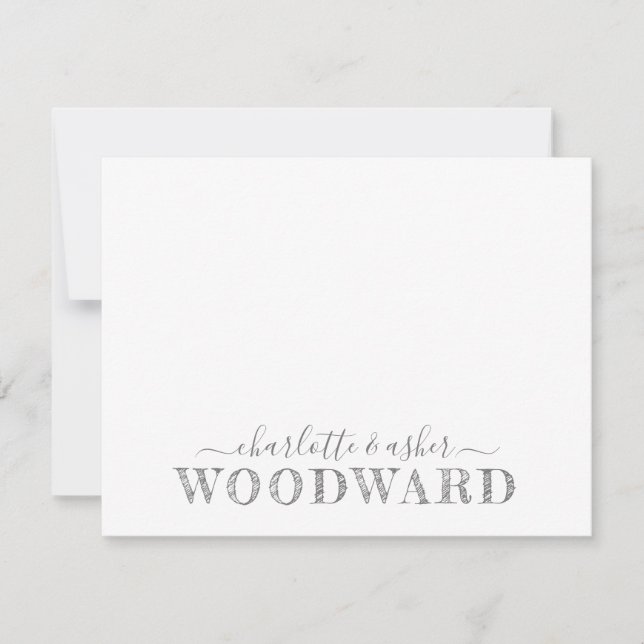 Carte De Correspondance Nom du couple Mariage Monogramme Art Déco Typograp (Devant)