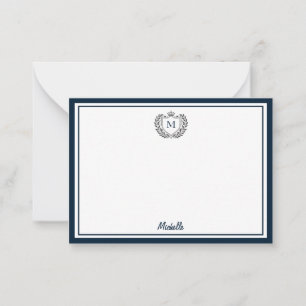 Carte De Correspondance Nom du monogramme personnalisé minimal Emblème de 