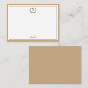 Carte De Correspondance Nom du monogramme personnalisé minimal Emblème de