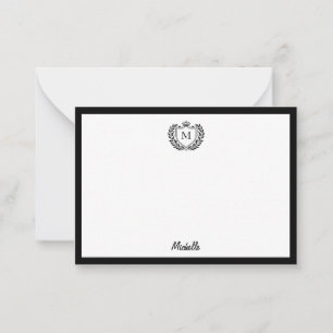 Carte De Correspondance Nom du monogramme personnalisé minimal Emblème de 