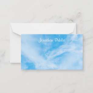 Carte De Correspondance Nom du script calligraphié Ciel bleu nuages blancs
