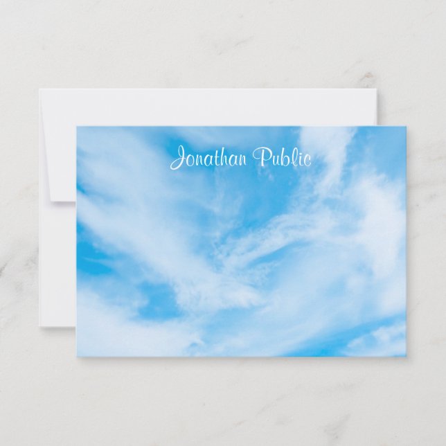 Carte De Correspondance Nom du script de calligraphie personnalisée Ciel b (Devant)