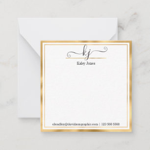 Carte De Correspondance Nom du script monogramme   À Partir Du Bureau De L