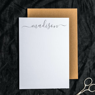 Carte De Correspondance Nom du script Nom de la typographie gris propre pe