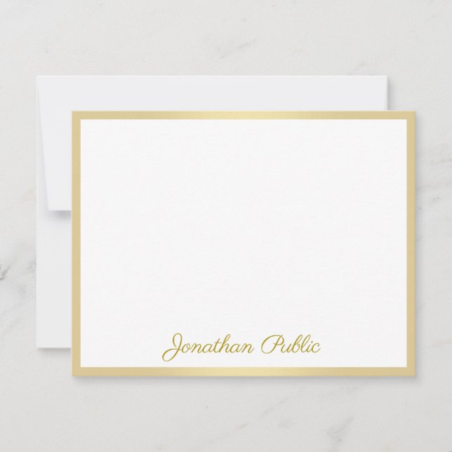 Carte De Correspondance Nom du texte manuscrit Gold (Devant)