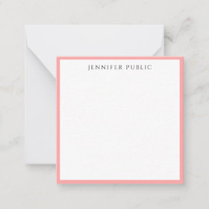 Carte De Correspondance Nom Élégant Moderne Minimaliste Rose Pâle & Blanc