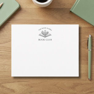 Carte De Correspondance Nom élégant pour un club de lecture floral