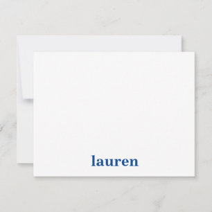 Carte De Correspondance Nom en gras personnalisé bleu