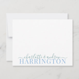 Carte De Correspondance Nom Mariage Monogram Pastel Bleu Et Vert