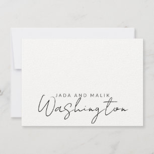 Carte De Correspondance Nom marié Mariage Script Monogramme