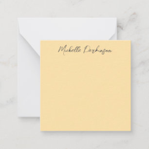 Carte De Correspondance Nom minimaliste Calligraphie personnalisée Beige