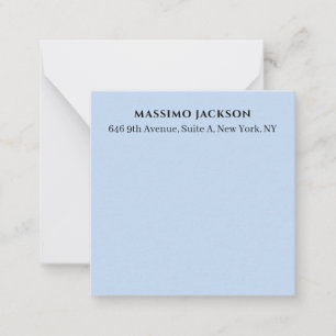 Carte De Correspondance Nom minimaliste moderne bleu pâle professionnel