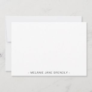 Carte De Correspondance Nom minimaliste simple moderne blanc