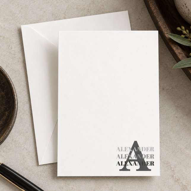 Carte De Correspondance Nom Monogramme Moderne (Créateur téléchargé)