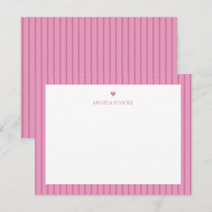 Carte De Correspondance Nom personnalisé Cœur Rose