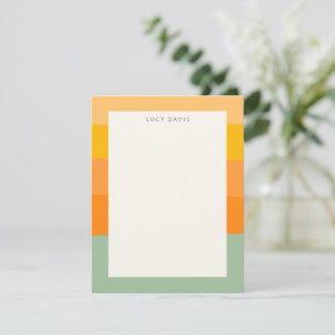 Carte De Correspondance Nom personnalisé Earthy Muted Pastel Stripes