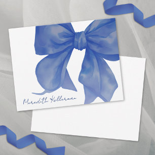 Carte De Correspondance Nom personnalisé élégant en nœud bleu marine