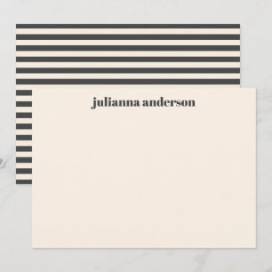 Carte De Correspondance Nom personnalisé Gras Moderne Gras Bandes Noires