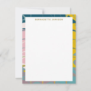 Carte De Correspondance Nom personnalisé Marbre Bordure Stationery Lover