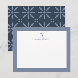 Carte De Correspondance Nom personnalisé Nœud Bleu Poussiéreux