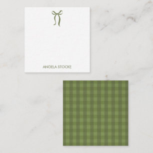 Carte De Correspondance Nom personnalisé Vert Ruban