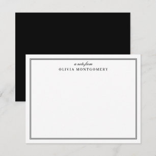 Carte De Correspondance Nom personnel minimaliste noir et blanc