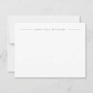 Carte De Correspondance Nom professionnel Refined Modern Center Silver