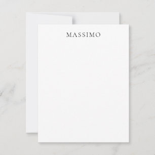 Carte De Correspondance Nom propre Décoratif Chic Simple Uni Noir Blanc