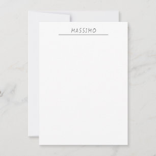Carte De Correspondance Nom propre exclusif personnel classique noir et bl