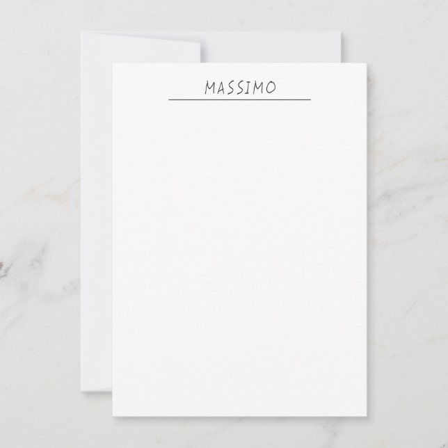 Carte De Correspondance Nom propre exclusif personnel classique noir et bl (Devant)