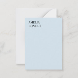 Carte De Correspondance Nom propre Minimaliste Moderne Professionnel Bleu 