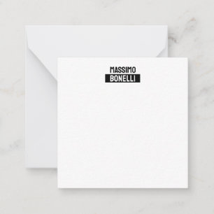 Carte De Correspondance Nom propre Minimaliste Moderne Simple Noir Blanc