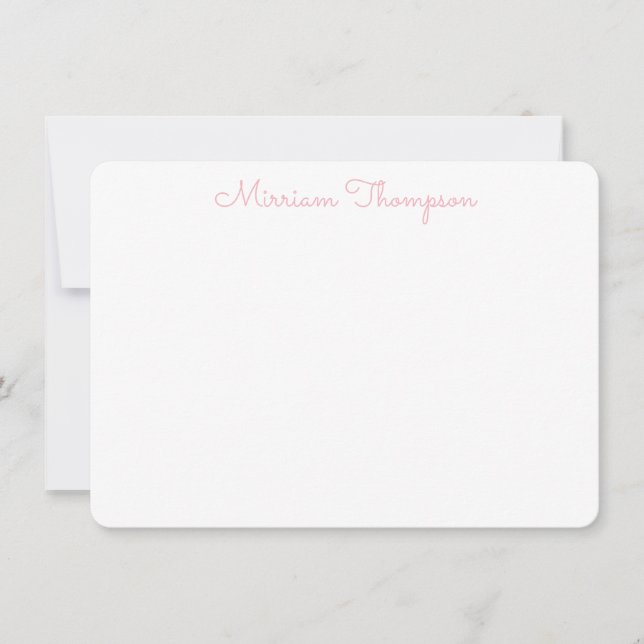Carte De Correspondance Nom rose girly élégant moderne propre (Devant)