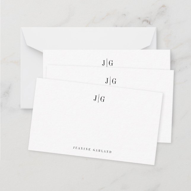Carte De Correspondance Nom simple élégant du monogramme moderne (Créateur téléchargé)